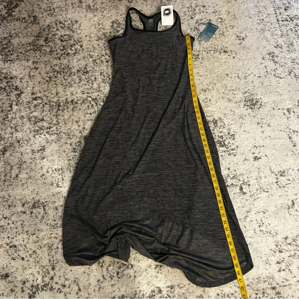 NWT Apana Charcoal Gray Heather Asymmetrical Yoga Dress W/builtin Bra Sz Small - Picture 7 of 9